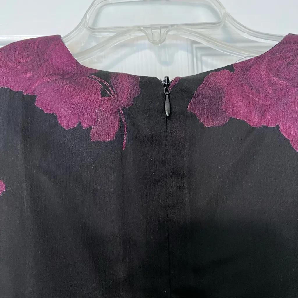 Formal cocktail wrap dress black and burgundy wedding size 6 - Image 6