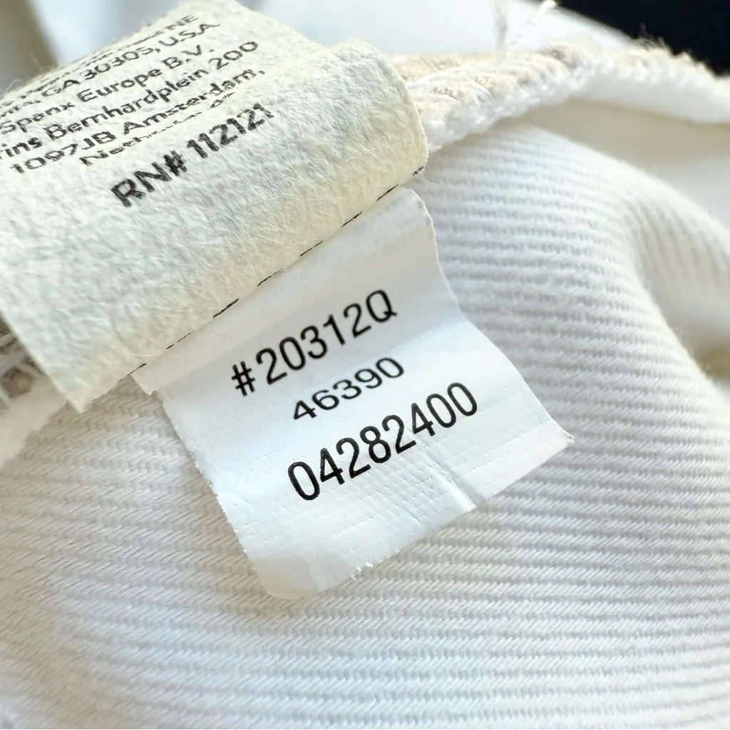 SPANX Stretch Twill Cropped Wide Leg Pants White Sz M Pull-On High Waist - Image 11