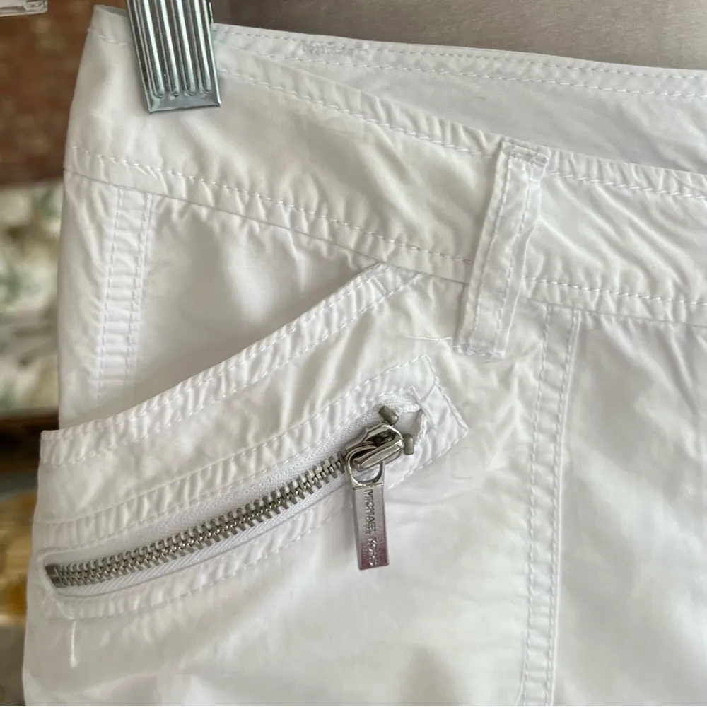 Michael Michael Kors Bermuda White Zipper Pocket Cotton Shorts 4 - Image 5
