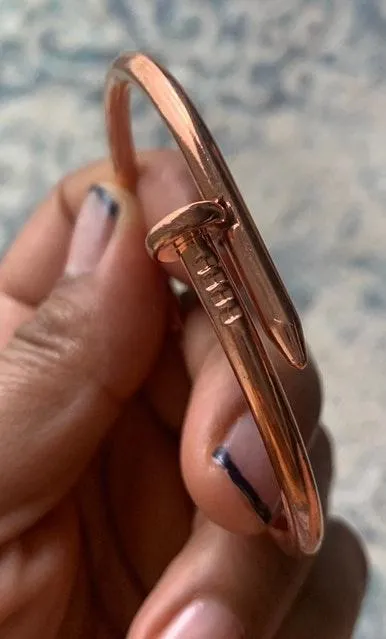 Nail Bracelet Dipped In RoseGold... Gold - Image 2