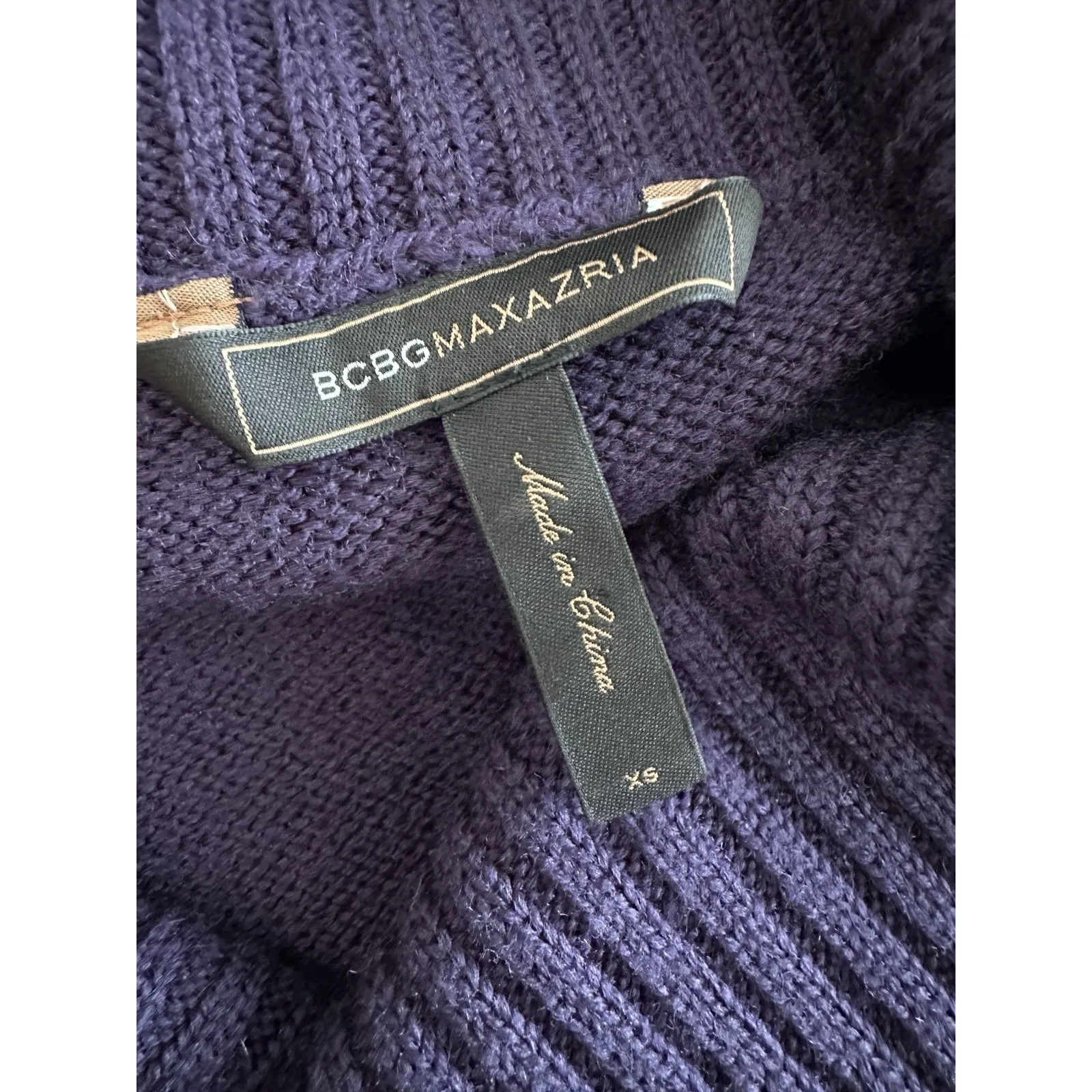 BCBG Max Azria 100% Wool Purple Sweater Dress, Sz: XS (B51) - Image 4