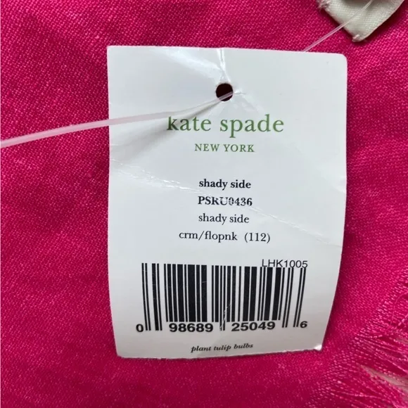 Kate‎ Spade linen scarf hot pink and white - Image 7