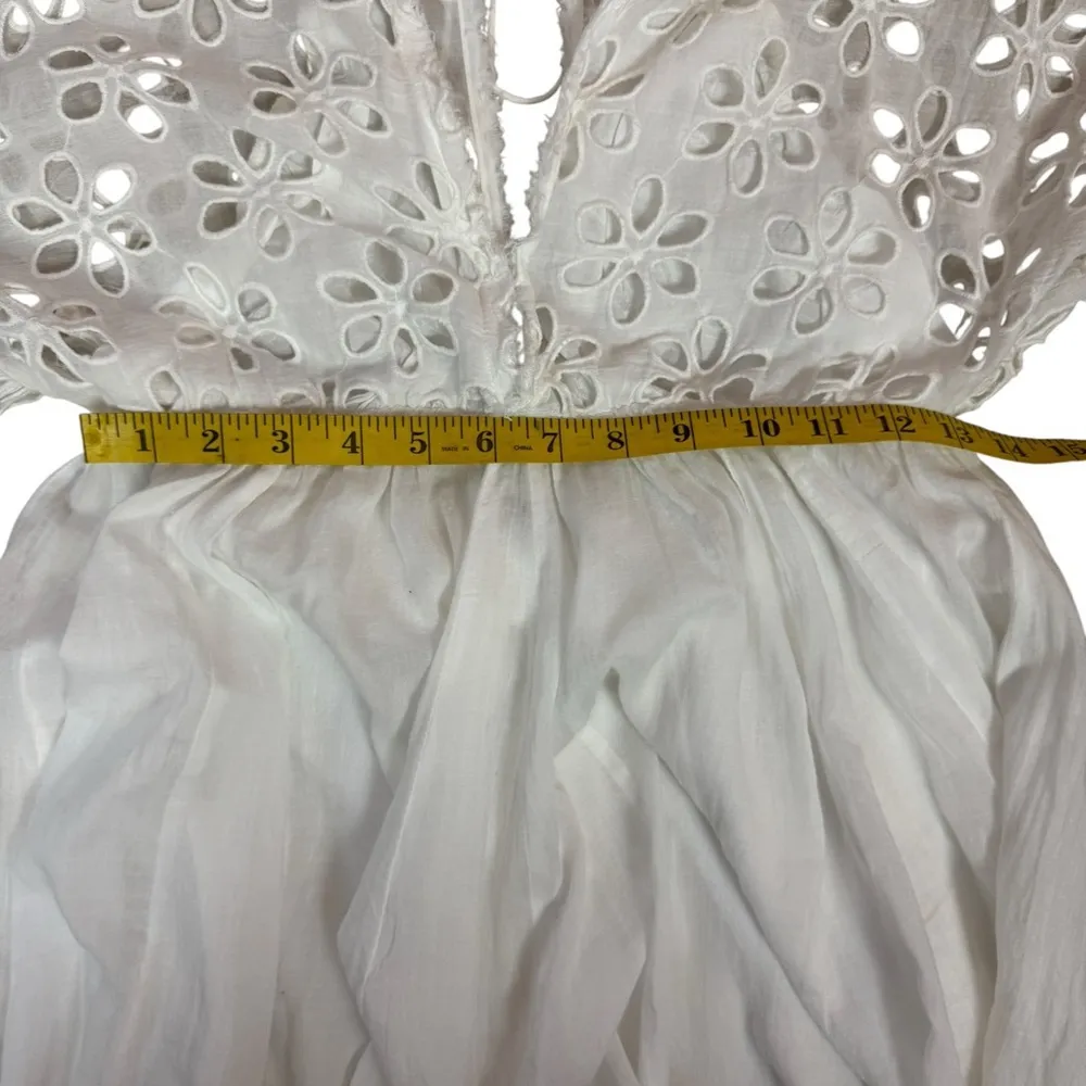 Free People Bella Note Eyelet Babydoll Dress Size Small. E37 - Image 4