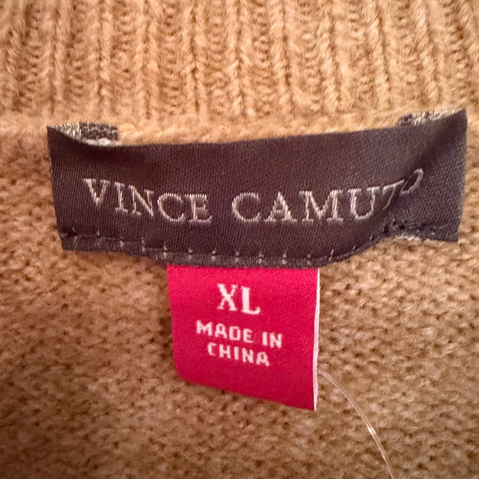 Vince Camuto‎ Exposed Seam Crewneck Sweater Women's XL Latte Career Classic Chic - Image 10
