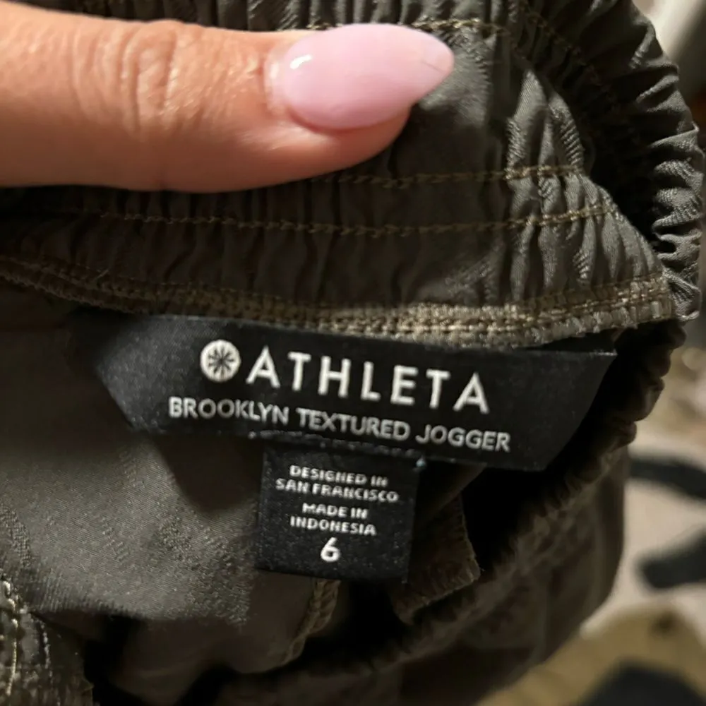 RARE Athleta Textured Brooklyn Jogger Mountain Olive Size 6 - Image 13