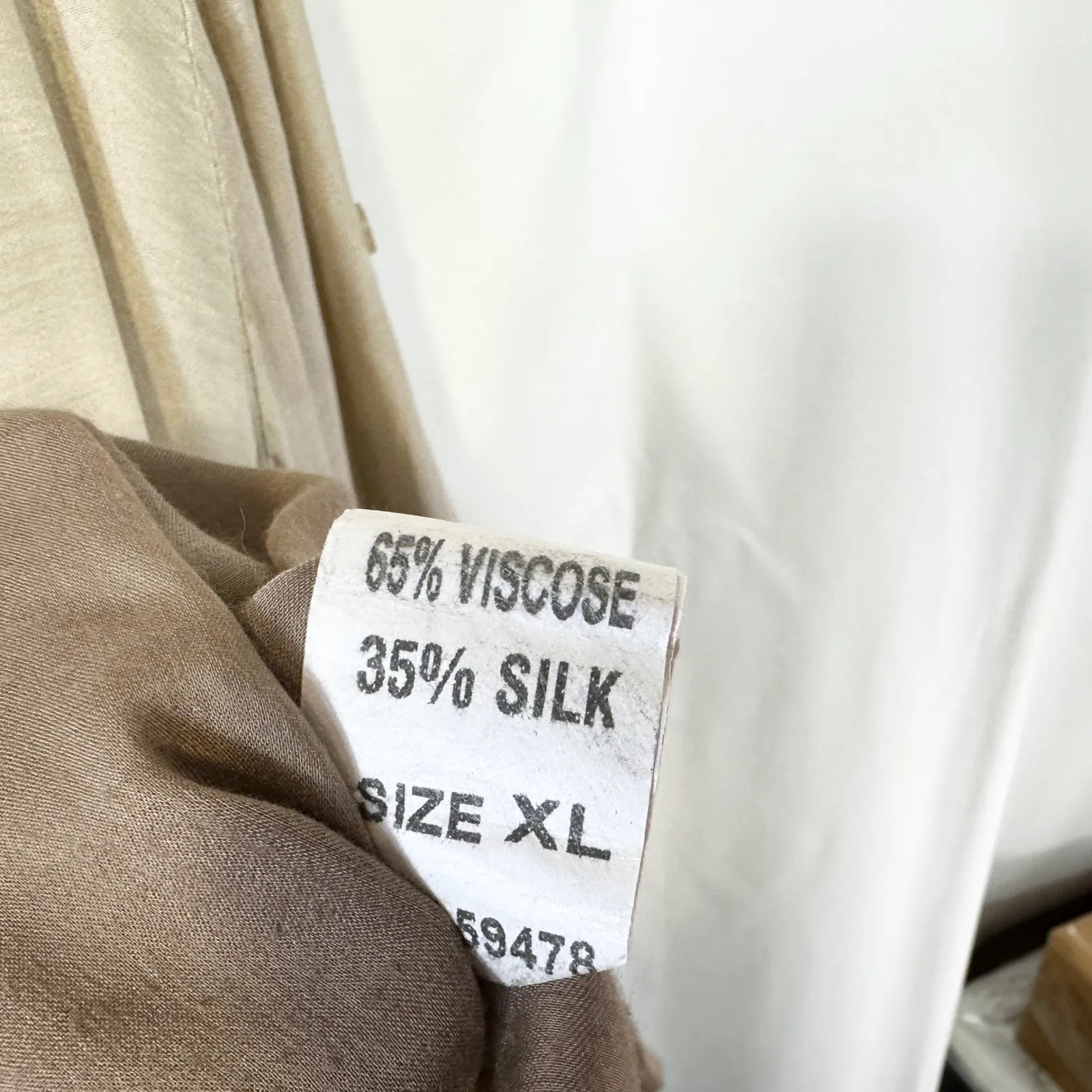 Prontomoda Giusy XL Top Ombre Silk Italy Quiet Luxury Old Money Dip Dye 1769 Tan - Image 4