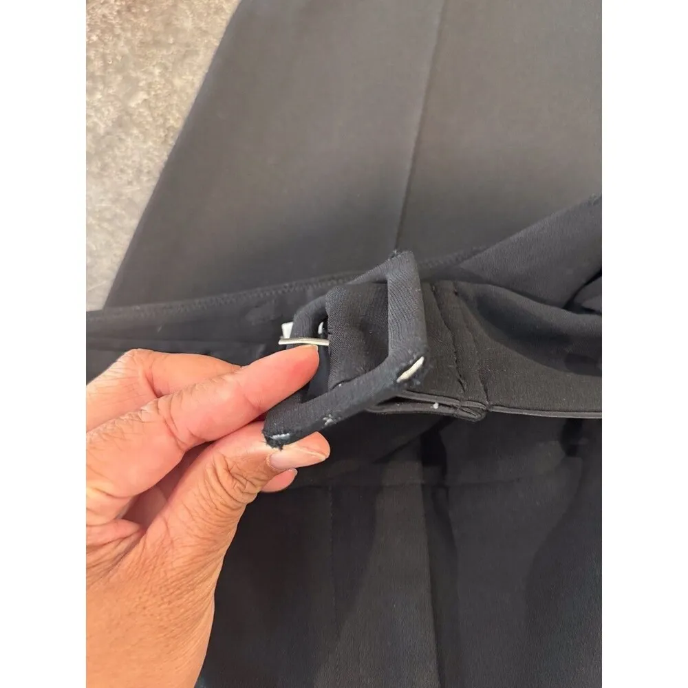 Aritzia Babaton Women Dress Pants Black Straight Belted High Rise Classic Size 2 - Image 11
