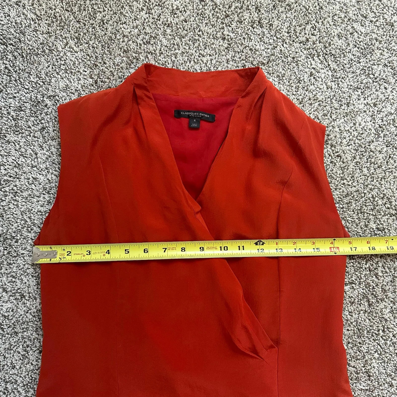 Classiques Entier dark orange sleeveless silk top size 4 - Image 11