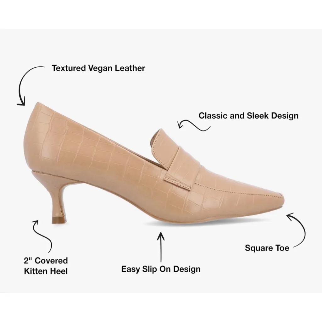 NEW Journee Collection Tan Faux Alligator Celina Pumps 6.5 $95 - Image 3