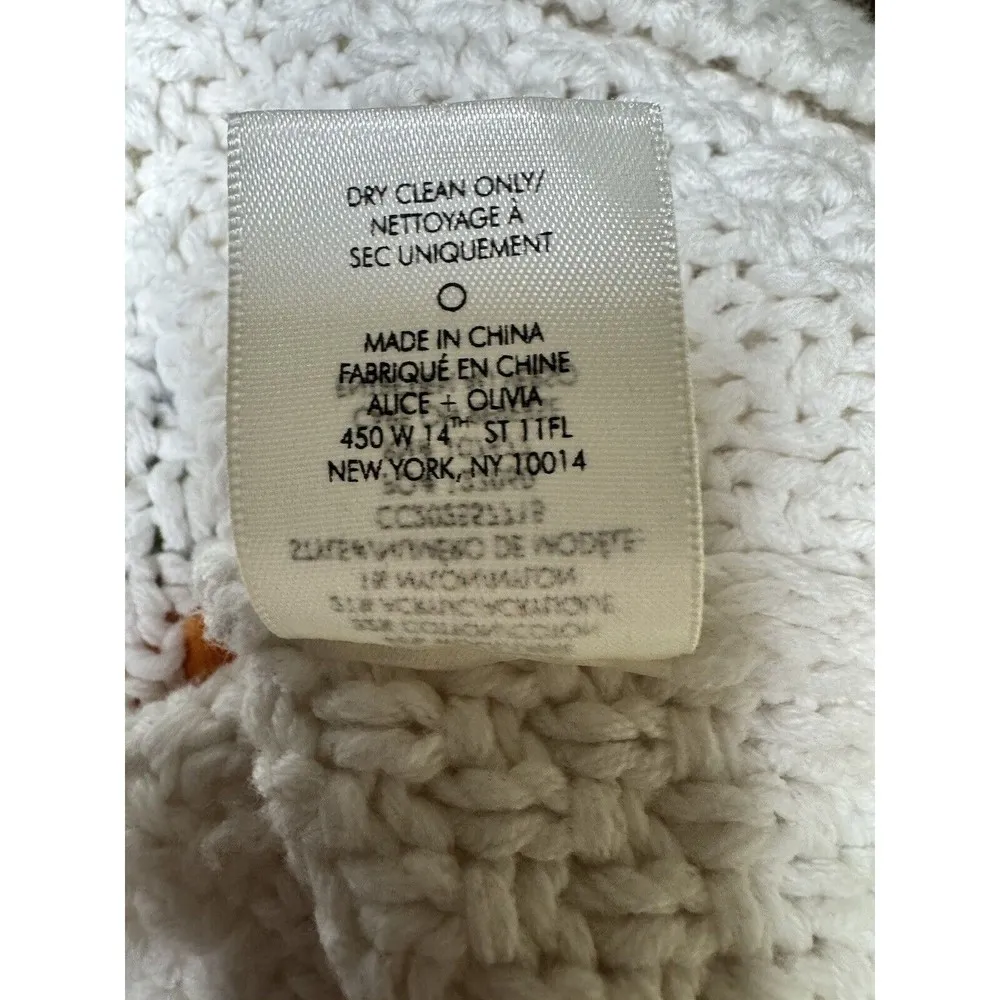 Alice and Olivia Claudette Ribbon Fringe Sweater Women’s Size Large - Image 11