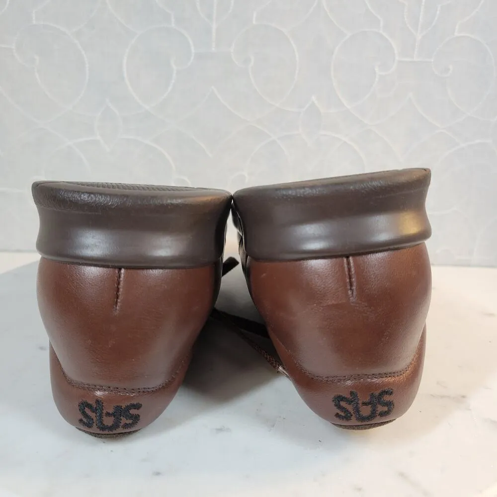SAS Free Time Teak Womens Shoe 9W Brown Leather Lace Up Walking Tripad Comfort Size 9 - Image 9
