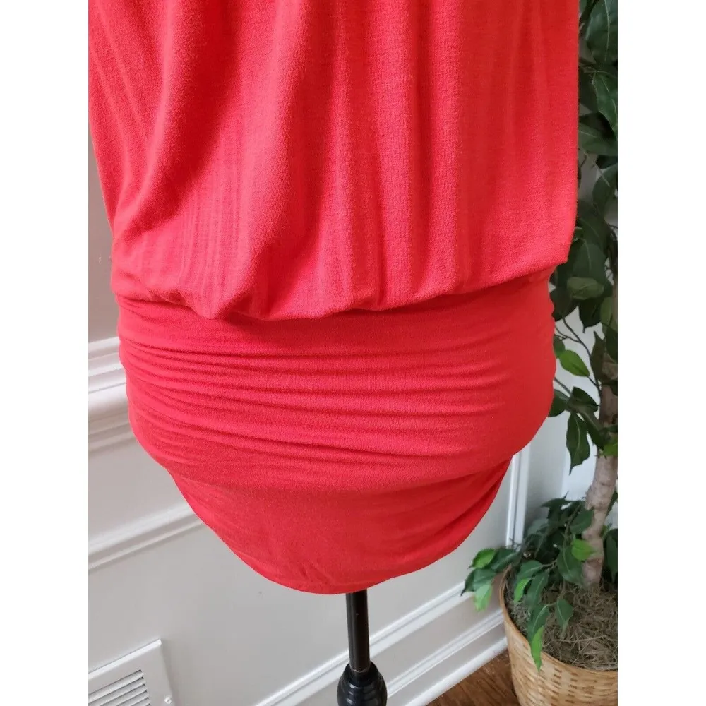 Bebe Woman's Solid Red Rayon Round Neck Sleeveless Pullover Top Shirt Size XS - Image 4