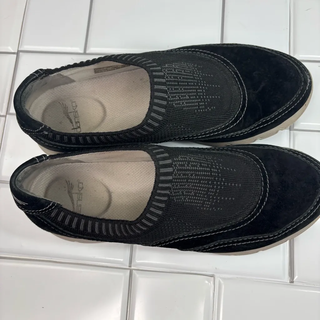 Dansko Alice Sneakers Slip-On‎ Black Nubuck Leather Size 40 US 10-10.5 - Image 6