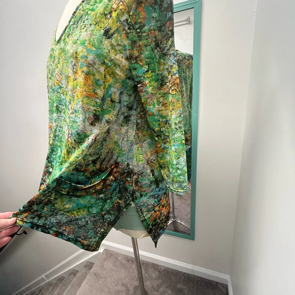 PECK & PECK Zoe French Countryside layered colorful top blouse Medium - Image 3