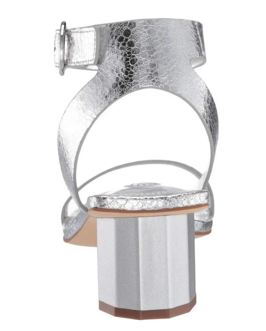 NEW  Yanni Silver Strap Heel Sandals - Image 3