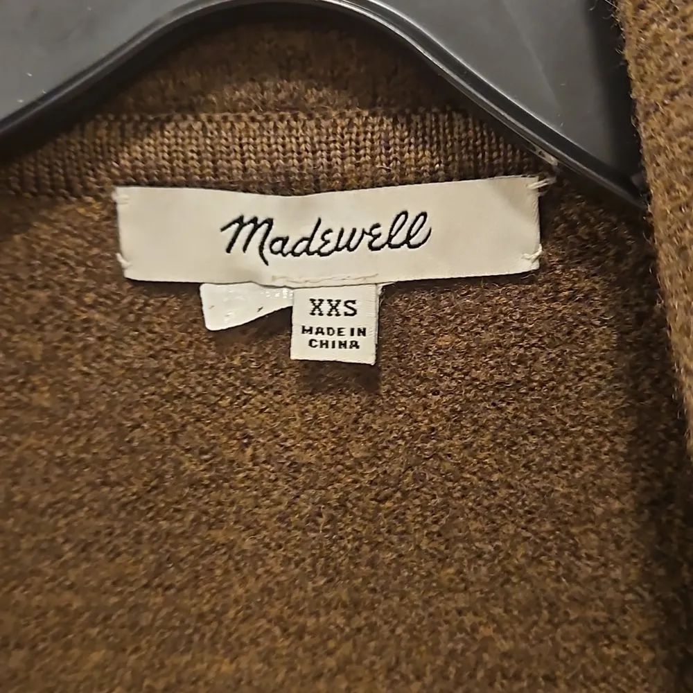 💕MADEWELL💕 Camden Sweater-Coat ~ 100% Merino Wool Olive Green XXS - Image 14