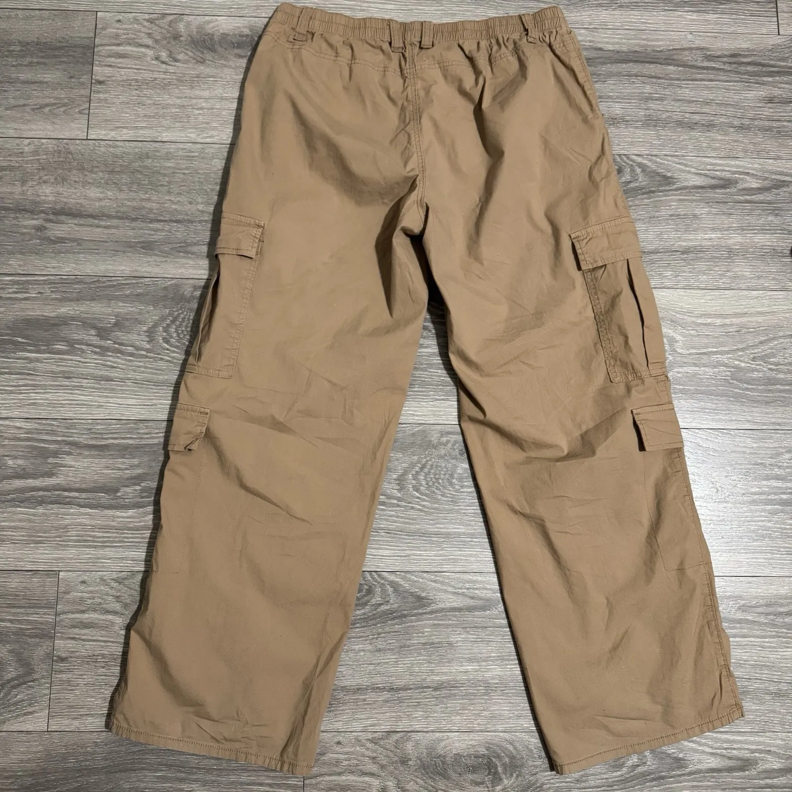 No Boundaries Women Beige Cotton Blend Mid Rise Cargo Loose Fit Poplin Pants L - Image 8