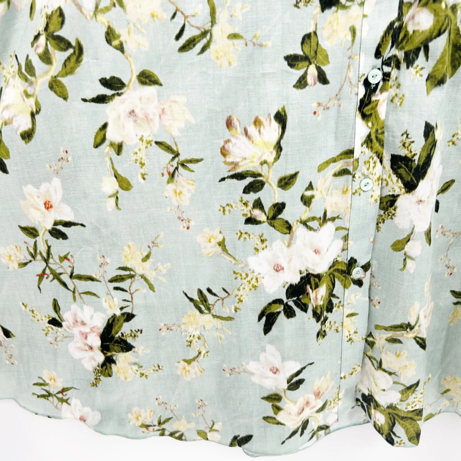 Erdem Womens Soleil Floral Print Cotton Poplin Sleeveless Mini Dress Size 8 Mint Green - Image 6