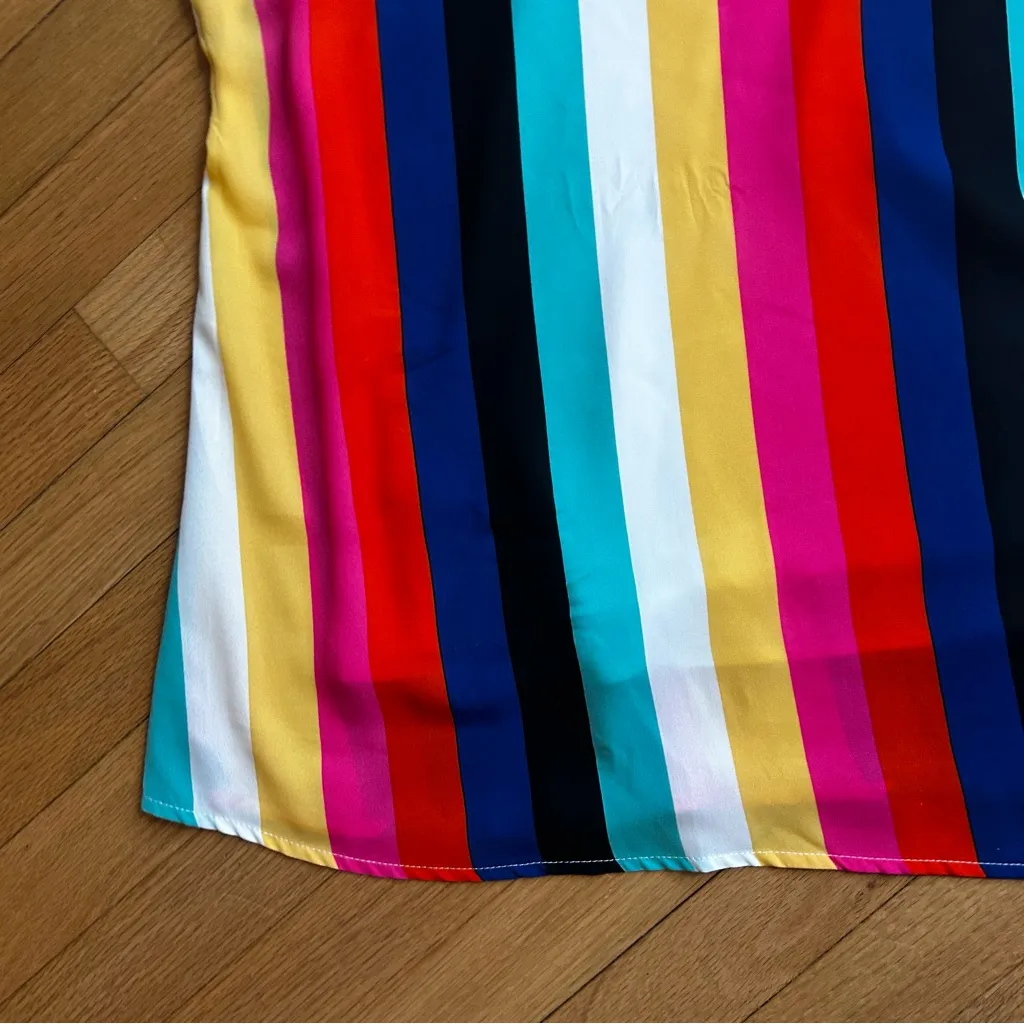 NWT Ashley Stewart Rainbow Striped One Shoulder Sleeveless Blouse/Top Size 22/24 - Image 5