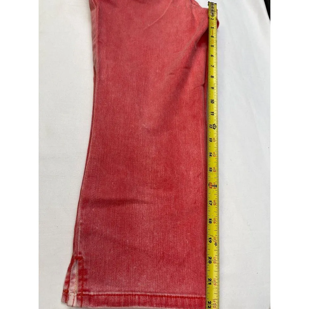 Chicos Platinum Denim Women's Pink Jeans Cropped Size 32 x 22 SKU 4603 - Image 8