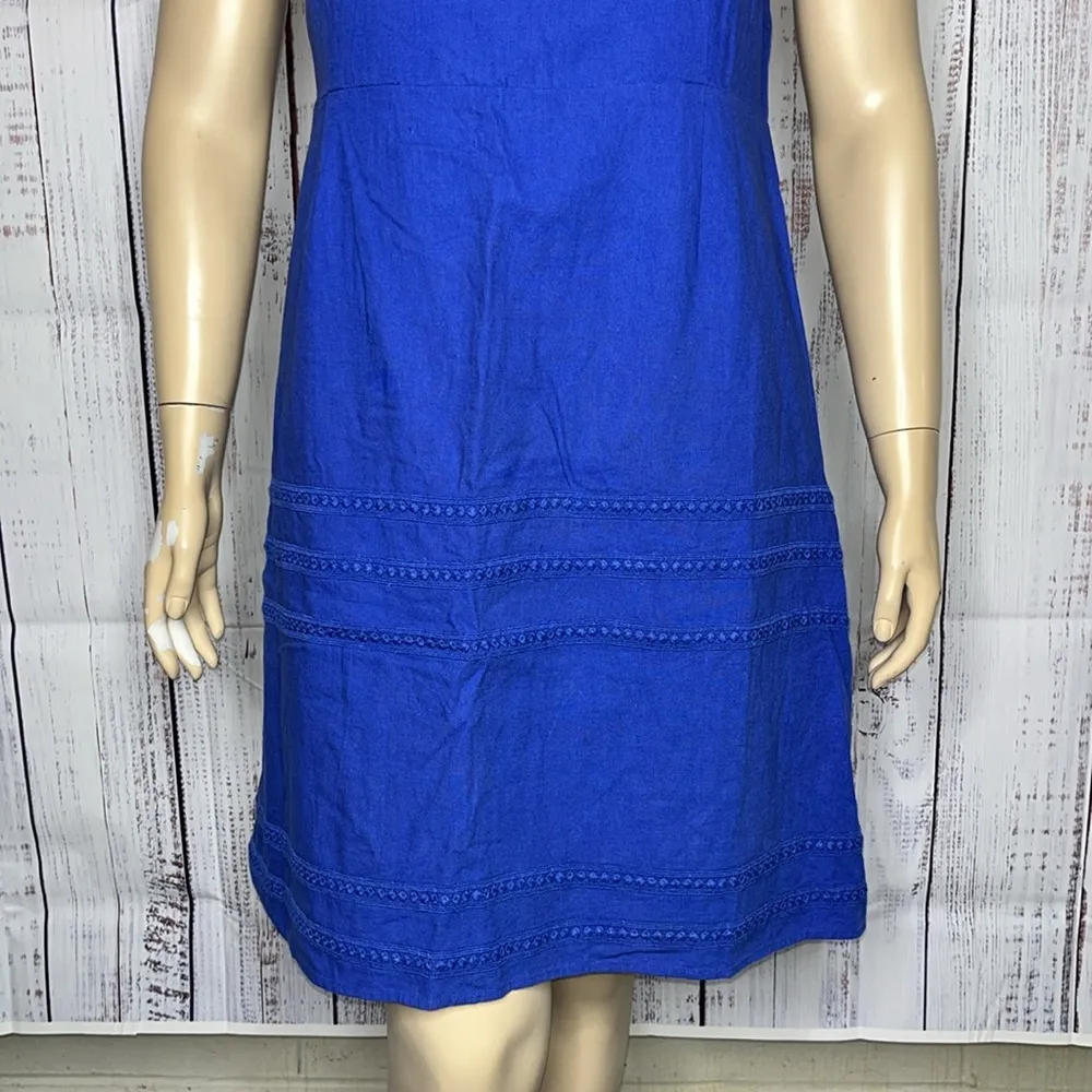 Old Navy NWT Size 20 Royal Blue Linen Blend Crochet Lace Strapless Tube Dress - Image 2