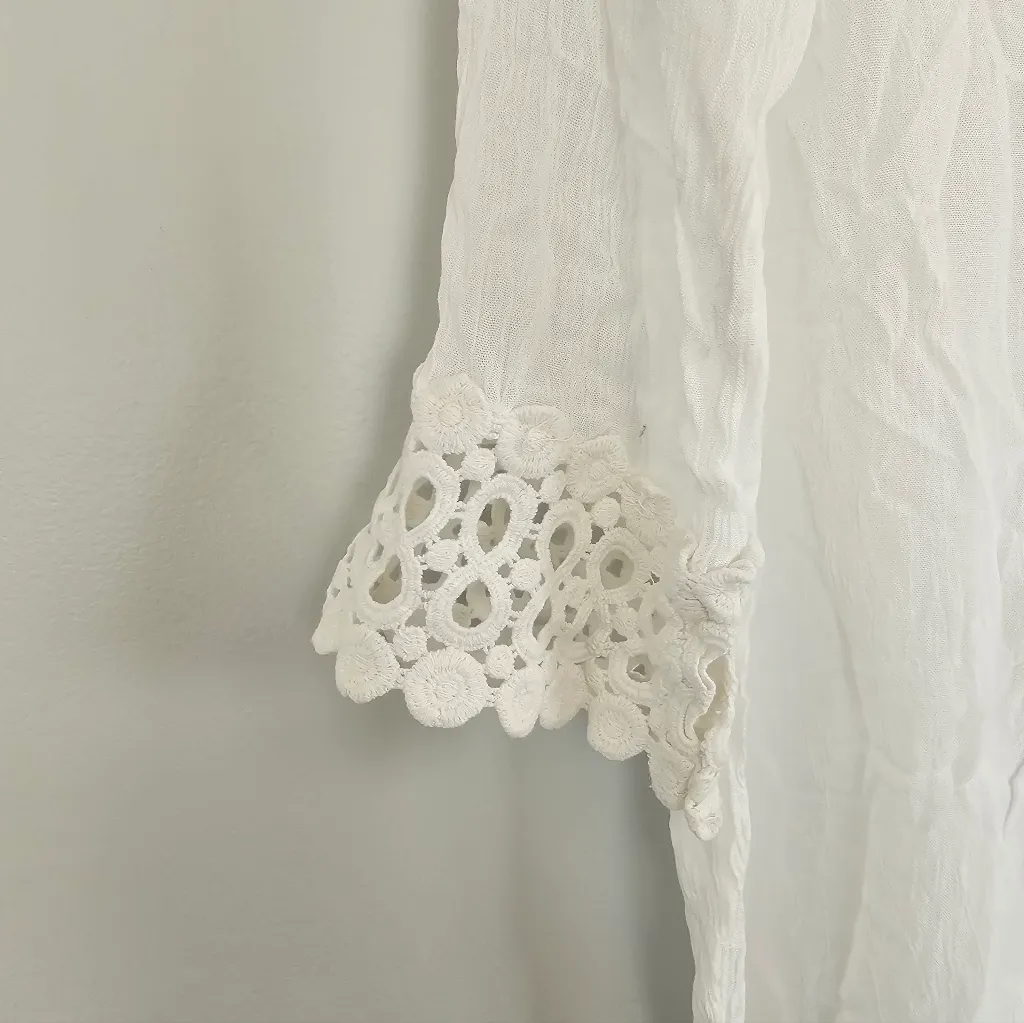 White Crochet Trim Cover Up | SZ 1x - Image 7