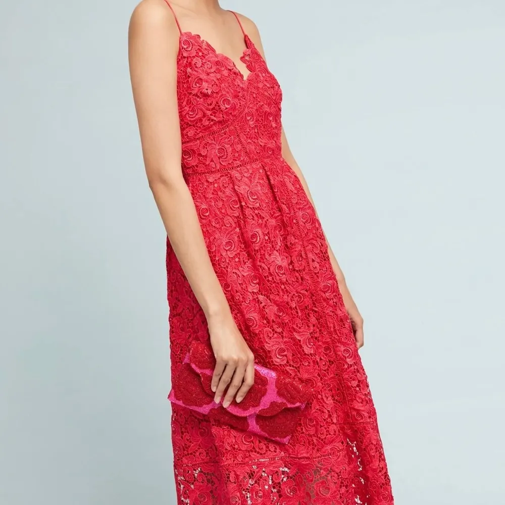 Anthropologie Sherbert Lace Midi Dress - Image 2