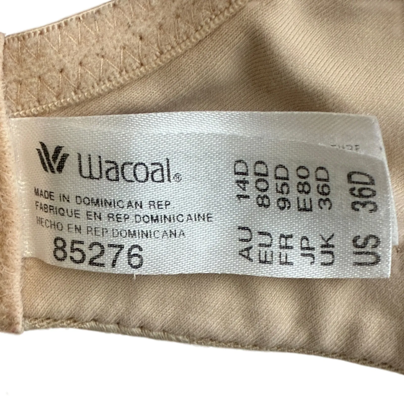 Wacoal Awareness Full Figure Seamless Wireless Bra Womens 36D Beige Feminine - Image 6