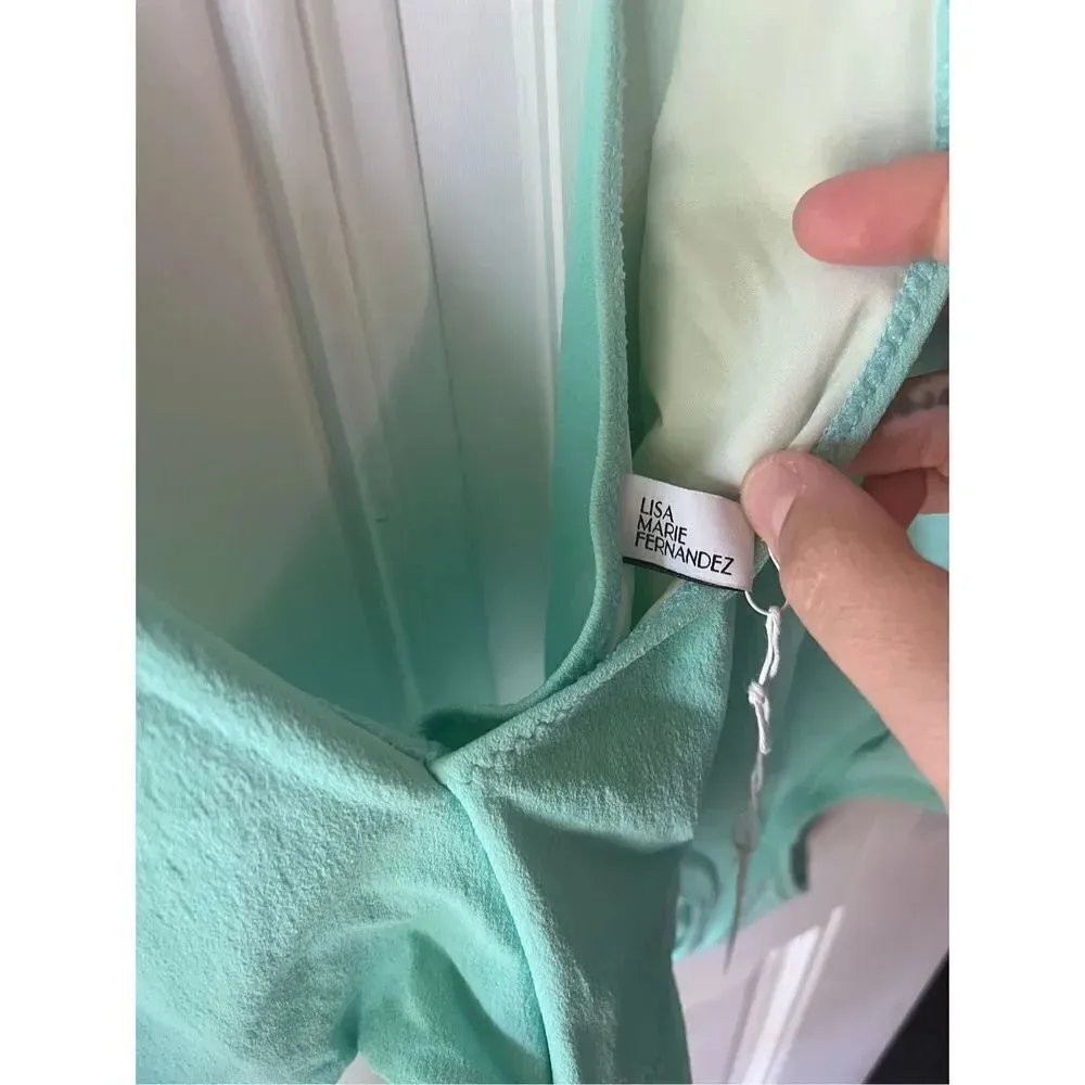 Lisa Marie Fernandez NWT SWIMSUIT the dree louise maillot seafoam crepe size xs Green - Image 5