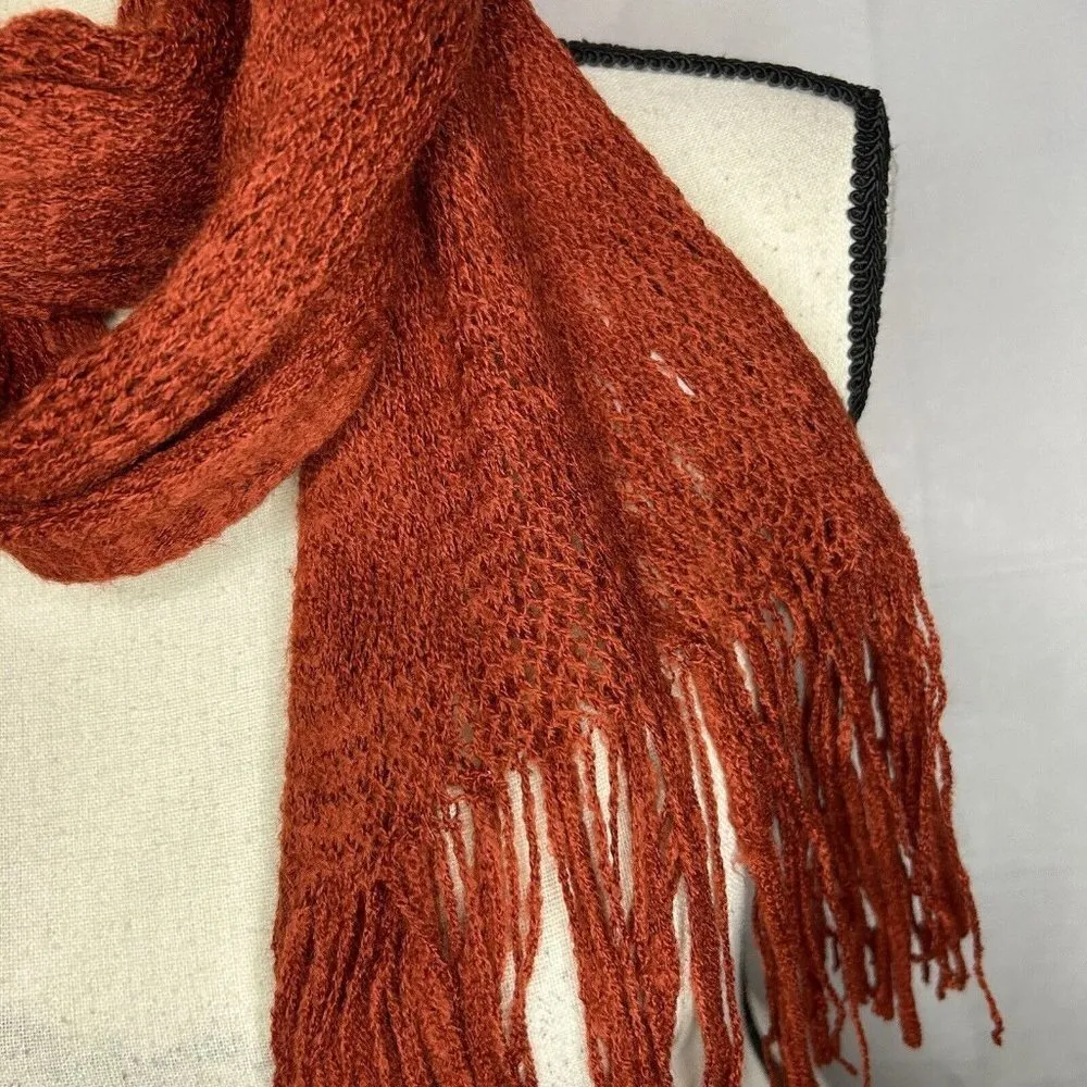 Blue Pacific Cashmere and Boiled Wool Open Knit Scarf Shawl One - Image 6