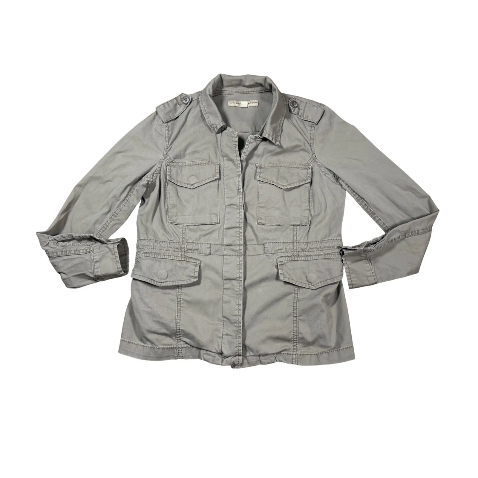 Nine West‎ Vintage America Jeans Jacket Womens S Gray Military Utility Coat - Image 2