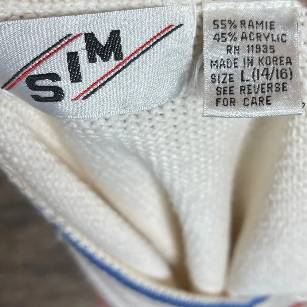 Vintage SIM‎ Sweater Vest Red Size L - Image 8