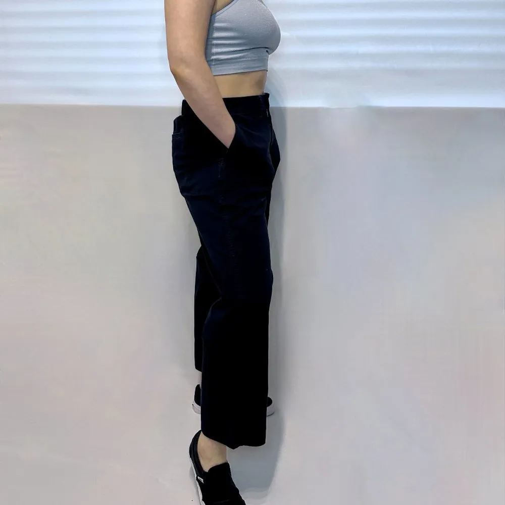 Straight Relaxed Crop Chino Pants - Navy - S - Image 4