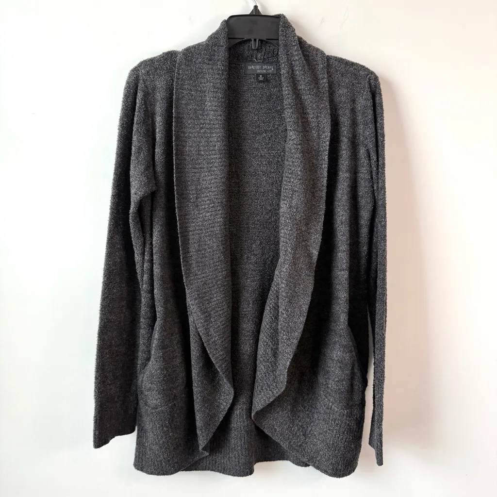 Barefoot Dreams CozyChic Lite Circle Cardigan‎ Dark Grey M - Image 2