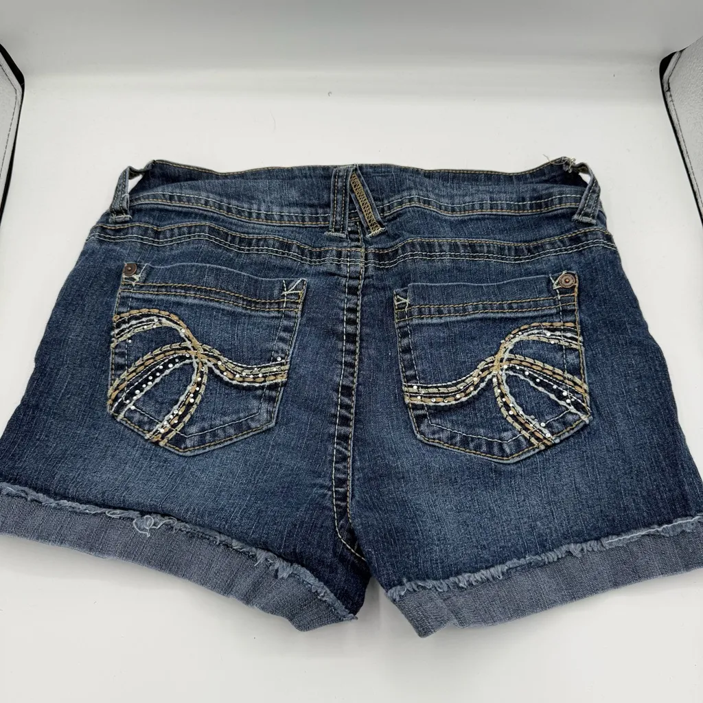 Wallflower Dark Blue Jean Shorts Size 3 - Image 3