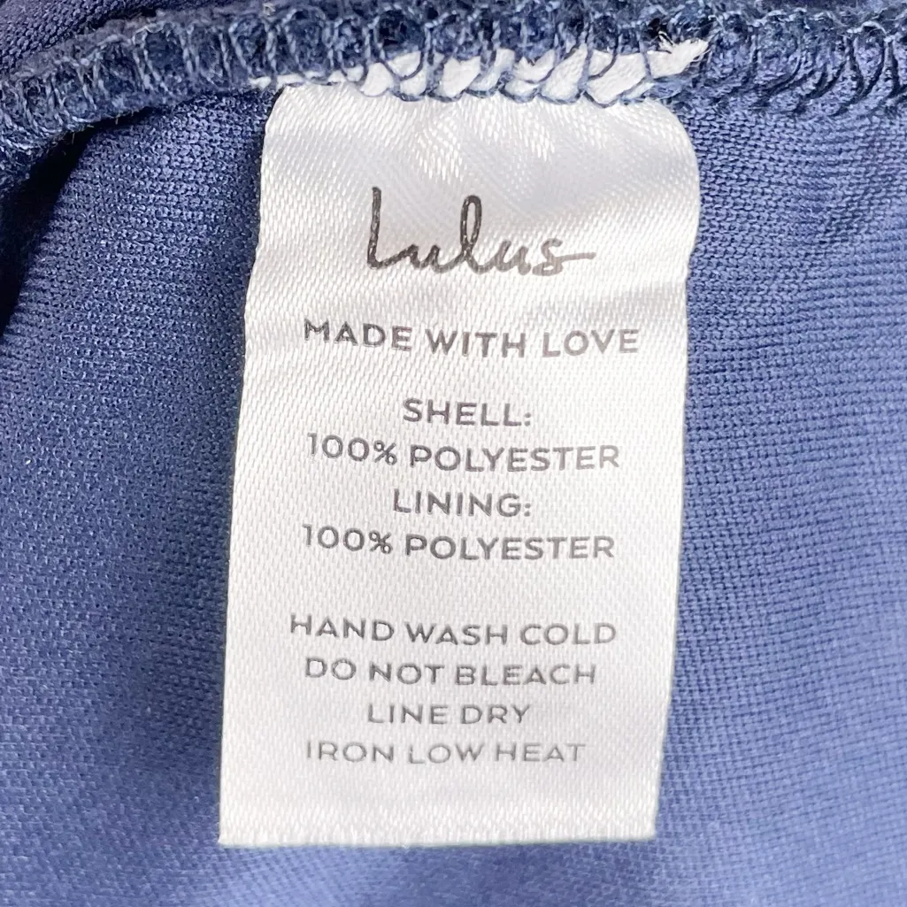 NEW Lulus Love Poem Navy Blue Lace Mini Dress  Size Small Halter Neckline Fitted - Image 8