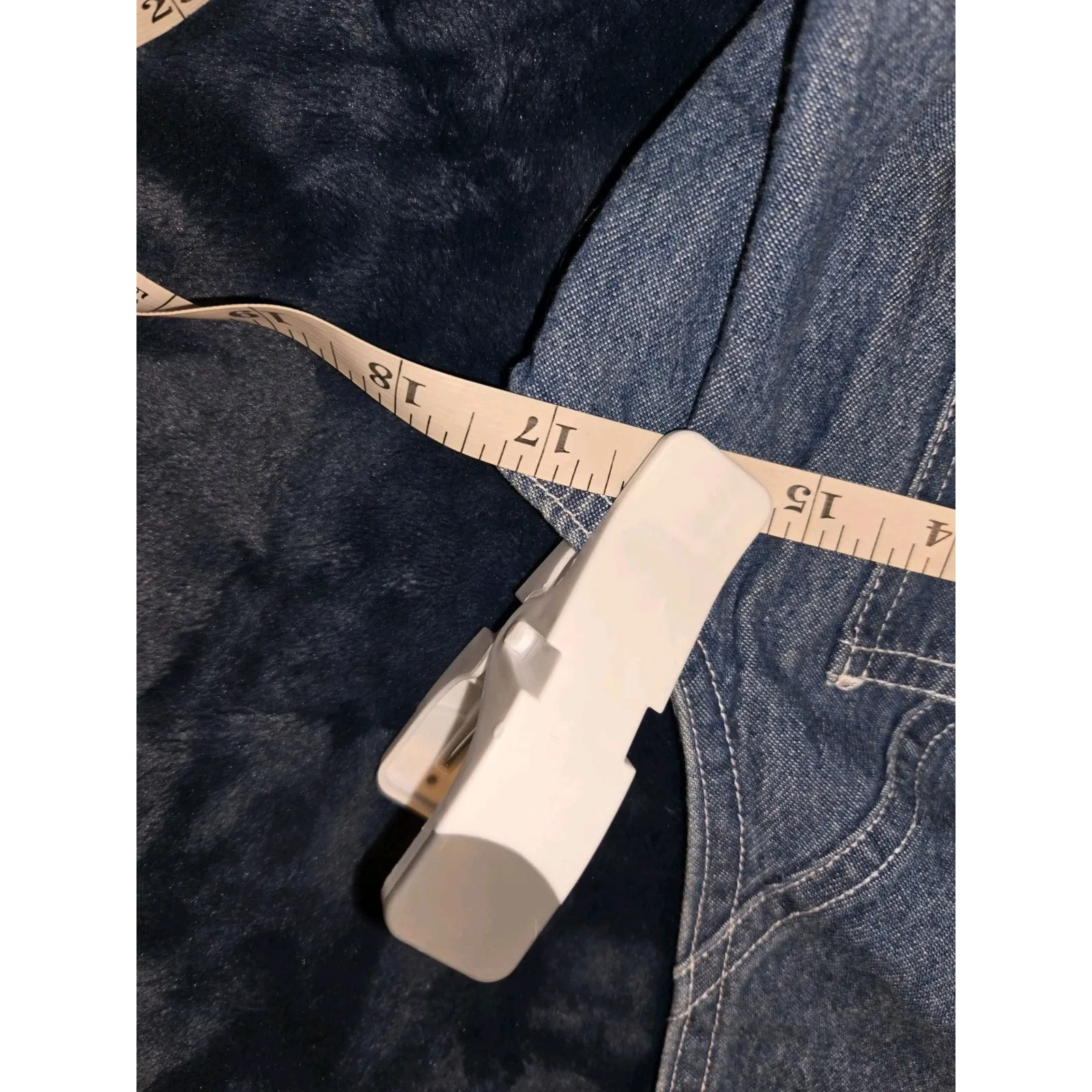 Studio Ease Vintage Denim Floral Dress & Yellow Under Shirt Size‎ 12 Blue - Image 6