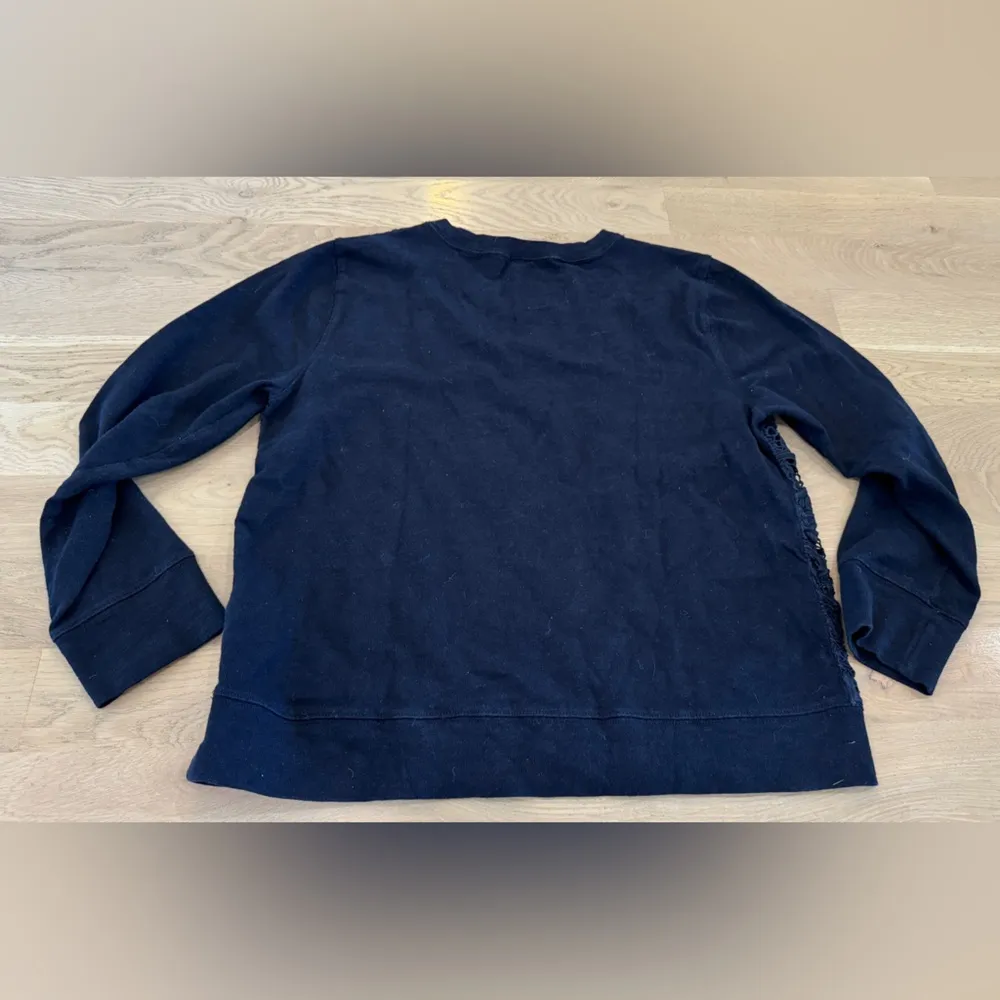 J crew lace overlay sweatshirt navy blue size XL - Image 7