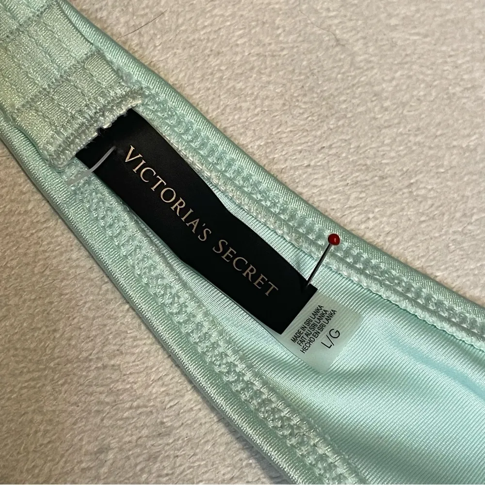 Victoria, secret strapless, swim, top bikini, mint, green and gold size large - Image 6