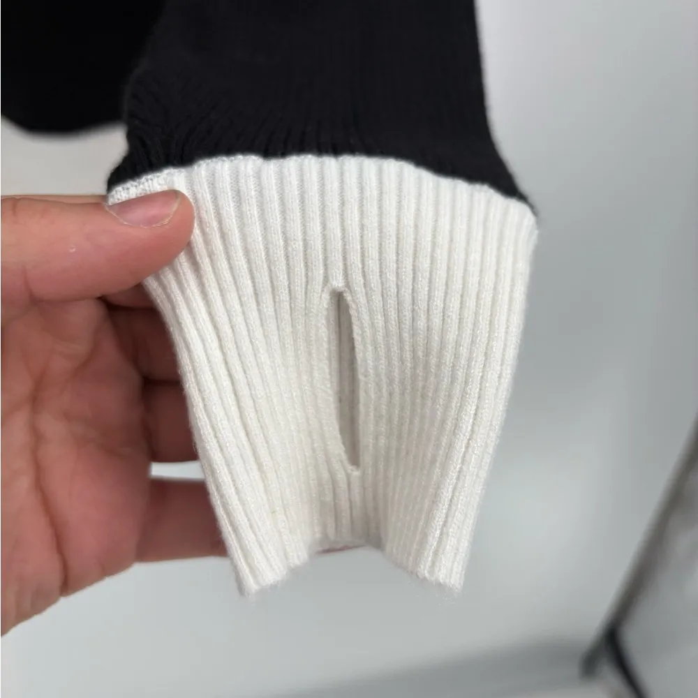 Blanc Noir Snap Button Intercept Cashmere Blend Pullover Sweater Size Small Black - Image 7