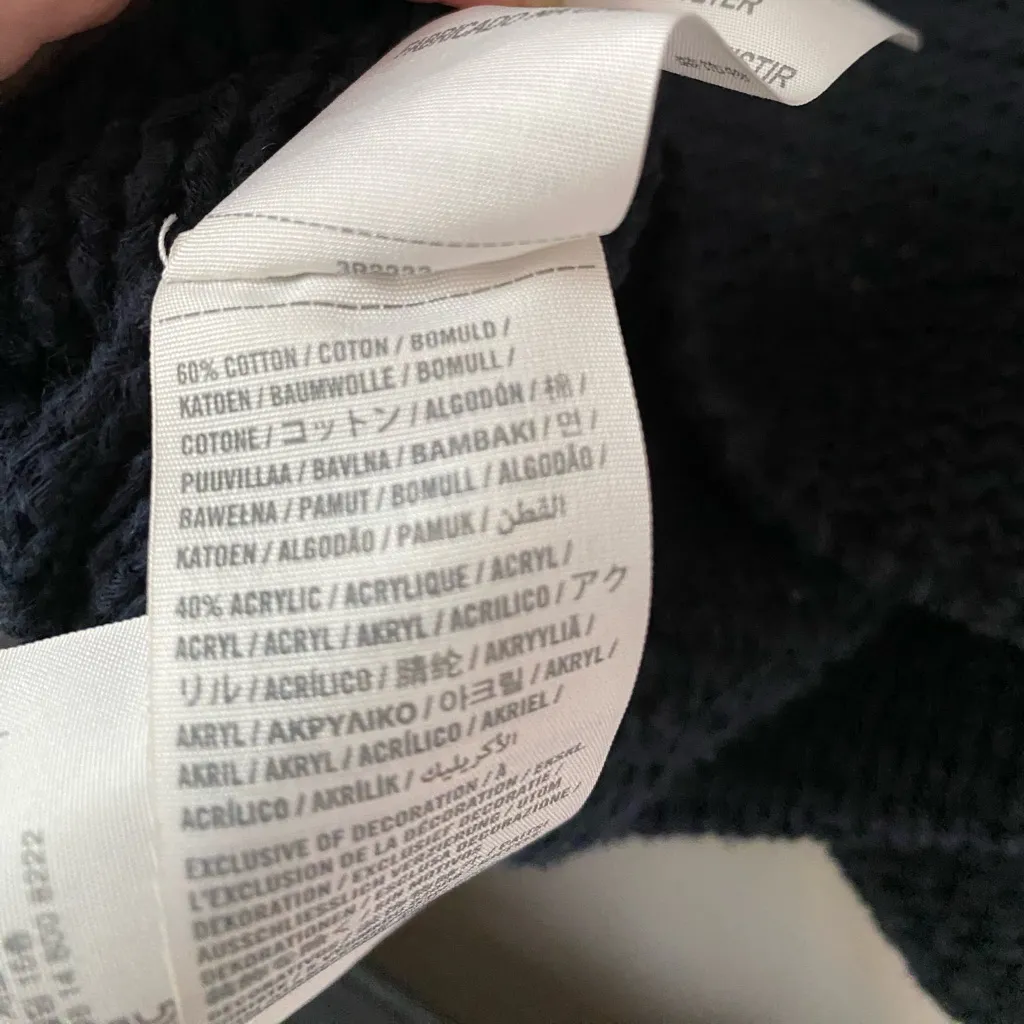 Vintage y2k Hollister Dark Blue Open-Knit Sweater - Image 7