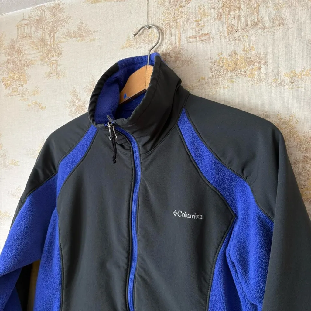 Y2k Columbia Sportswear black blue full zip fleece jacket gorpcore outdoor L - Image 3