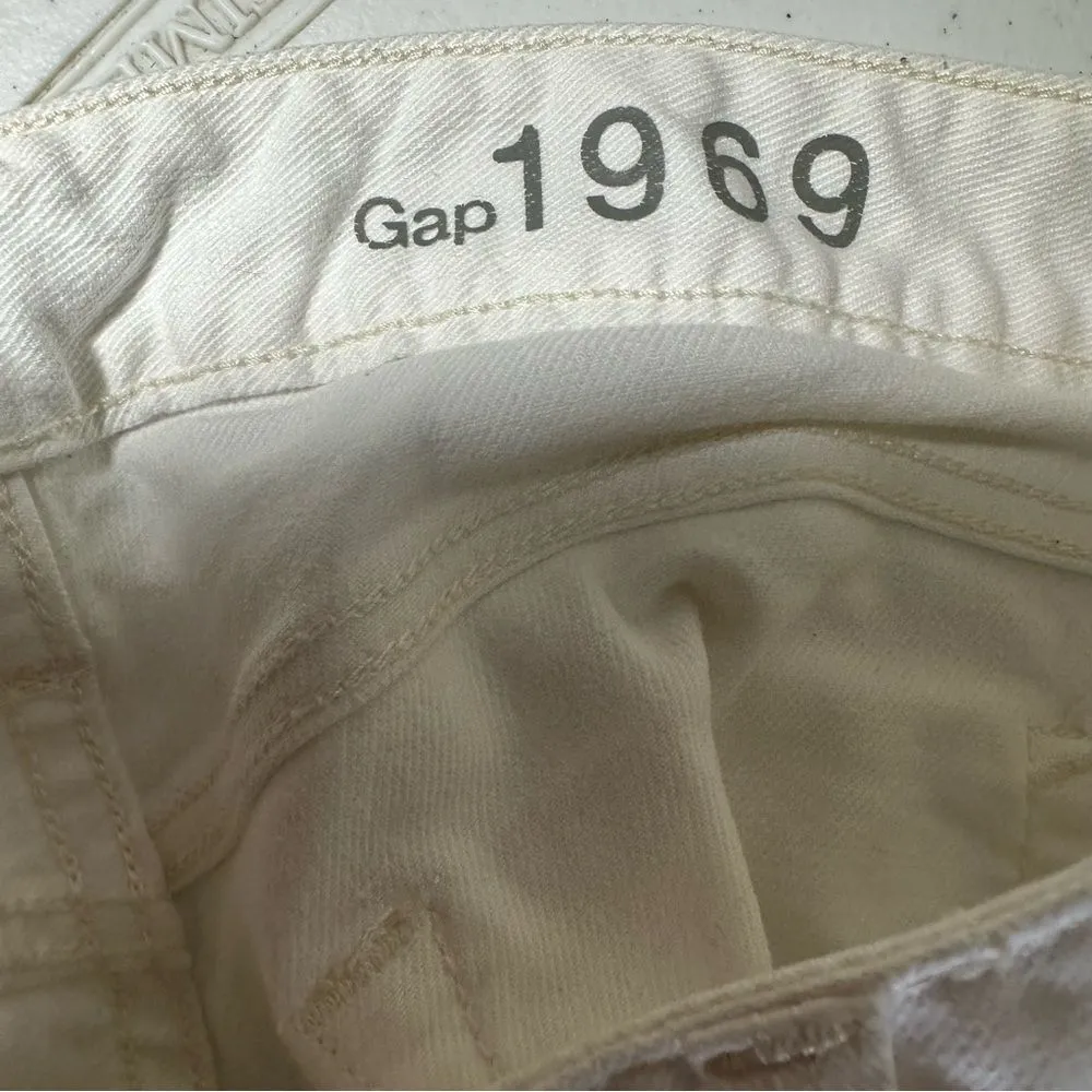 GAP 1969 White Real Straight Size 29r Denim Jeans‎ Ankle Crop - Image 11