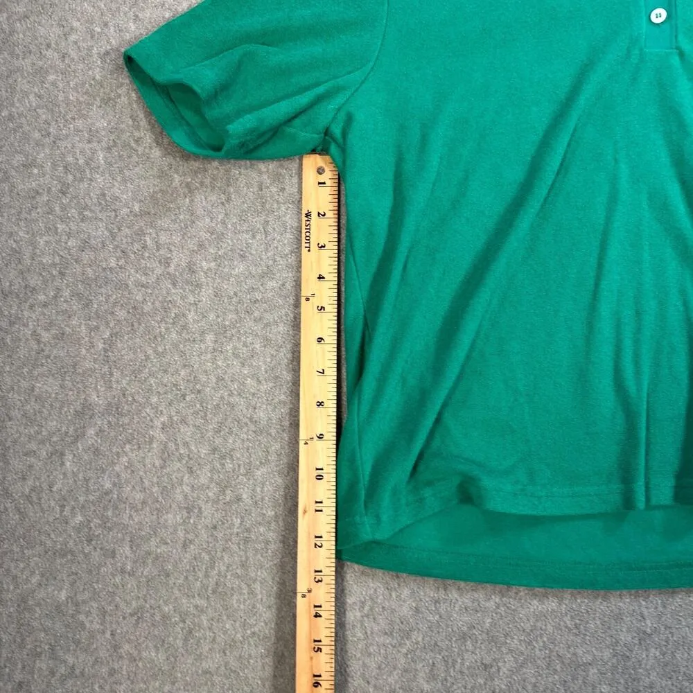 Frnch Paris Terry Polo Women's Medium Green Boxy Short Sleeve Collar Golf Tennis - Image 4
