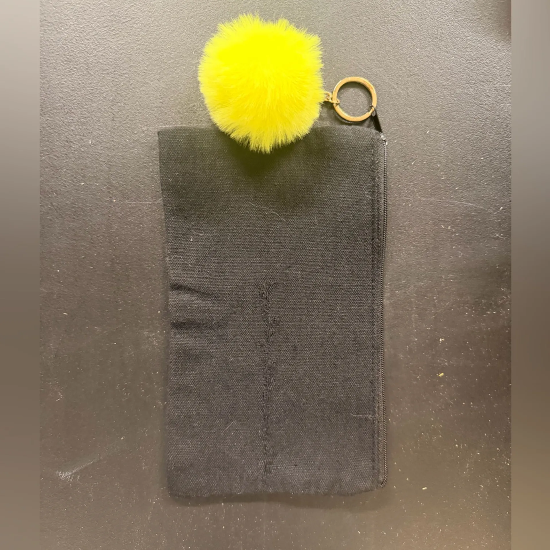 Black Pouch with Patches and Pom Pom - Image 3