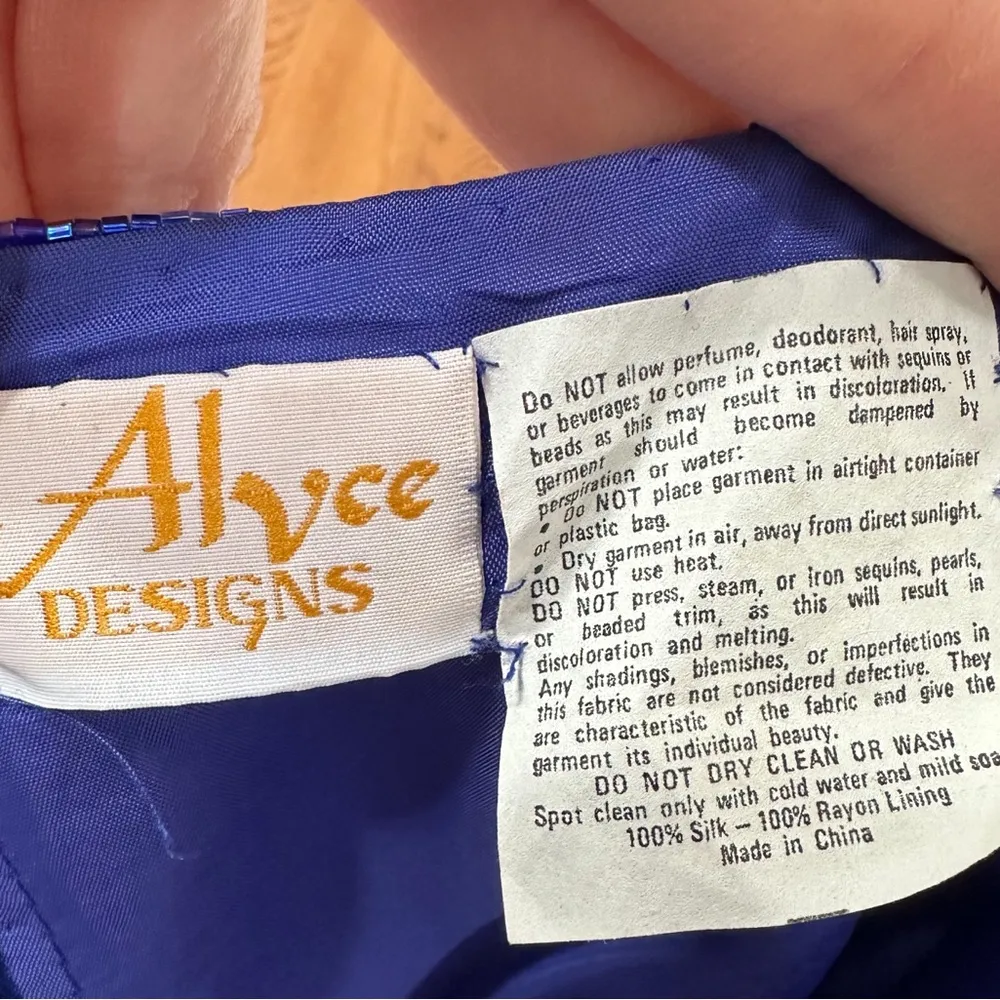 Alyce Designs sapphire blue beaded sheath dress, absolutely stunning! - Image 6