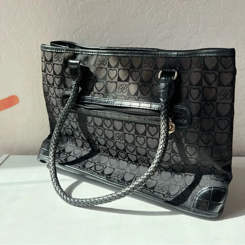 Brighton Black Canvas with Leather Detail Purse - Image 4