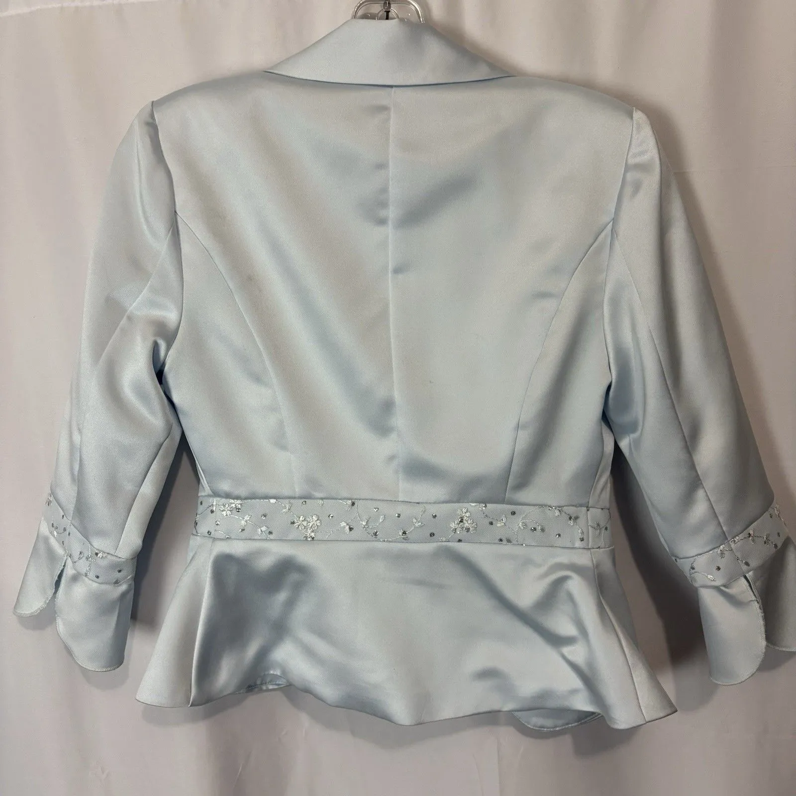 Vintage CW Designs Y2K Baby Blue 3 Pc Suit Jacket Blazer Top Skirt Sparkle Tulle Size undefined - Image 7
