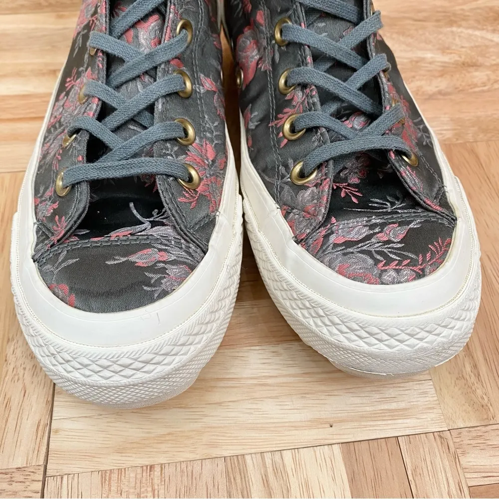 Converse CTAS Lift Ripple Hi River Rock/Floral/Egret Platform Sneakers Size 7.5 - Image 9