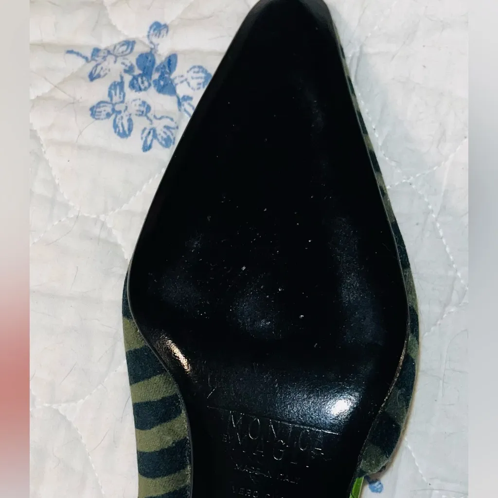 Monica Magli Green Velvet Kitten Heels Vintage Sz 8.5 - Image 5